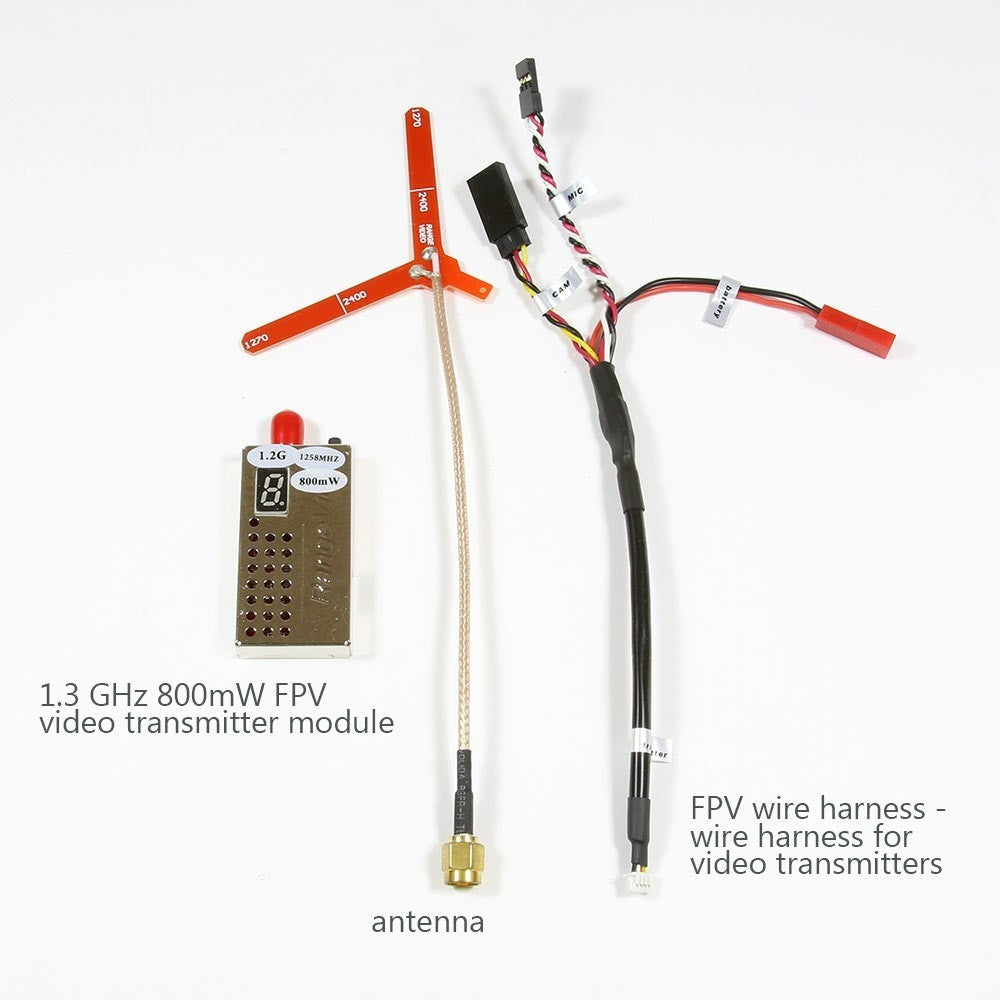 1.2 GHz 800mW video transmitter antenna and harness