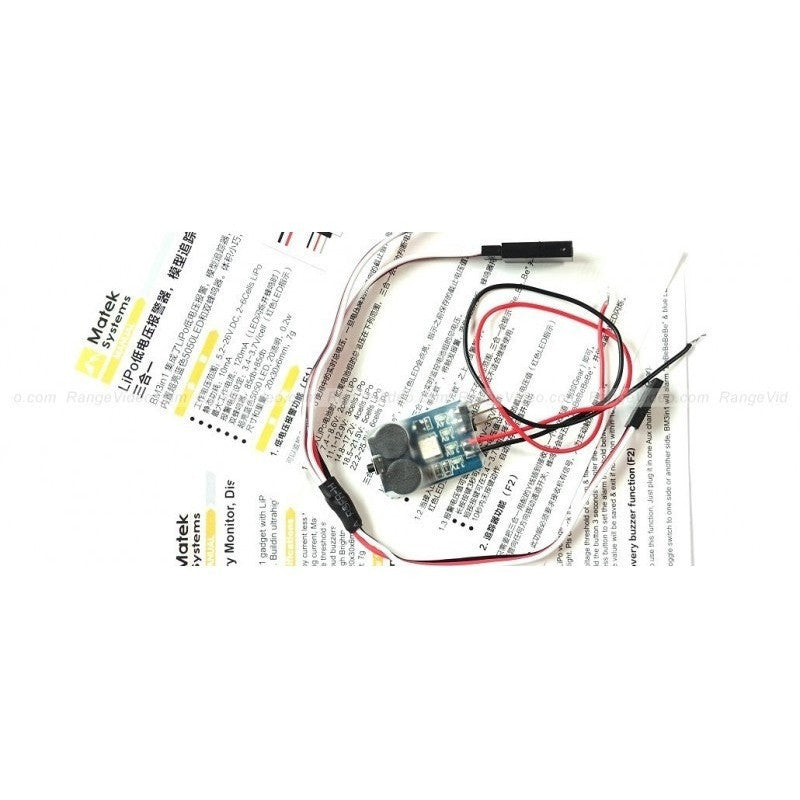 Matek Battery Monitor, Discovery Buzzer, Signal Loss Alarm – 3 in1