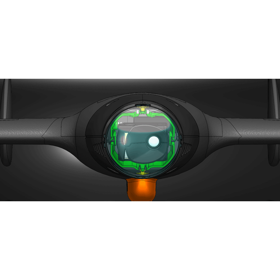 RVJET 1950 mm FPV Flying Wing Kit with Pan and Tilt Dome- EPP Black