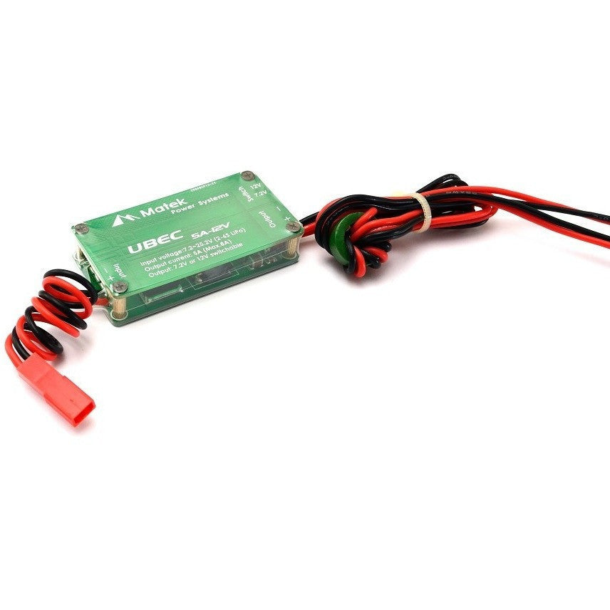Matek UBEC for HV servo, Gimbal & Camera Systems, 5A-12V/7.2V