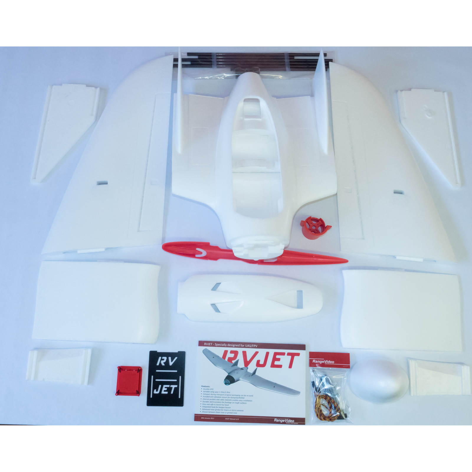 RVJET 1950 mm FPV Flying Wing , no pan and tilt, no servos