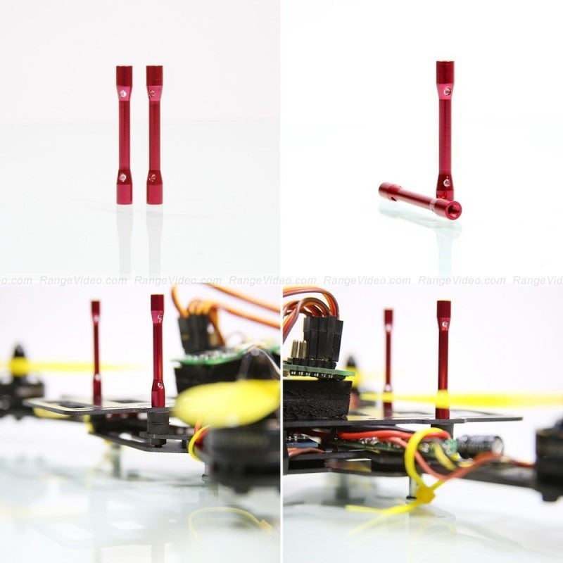 HQ 4.5mm Round Female-Female Standoff M3x0.5x40mm - red (2pcs/set)