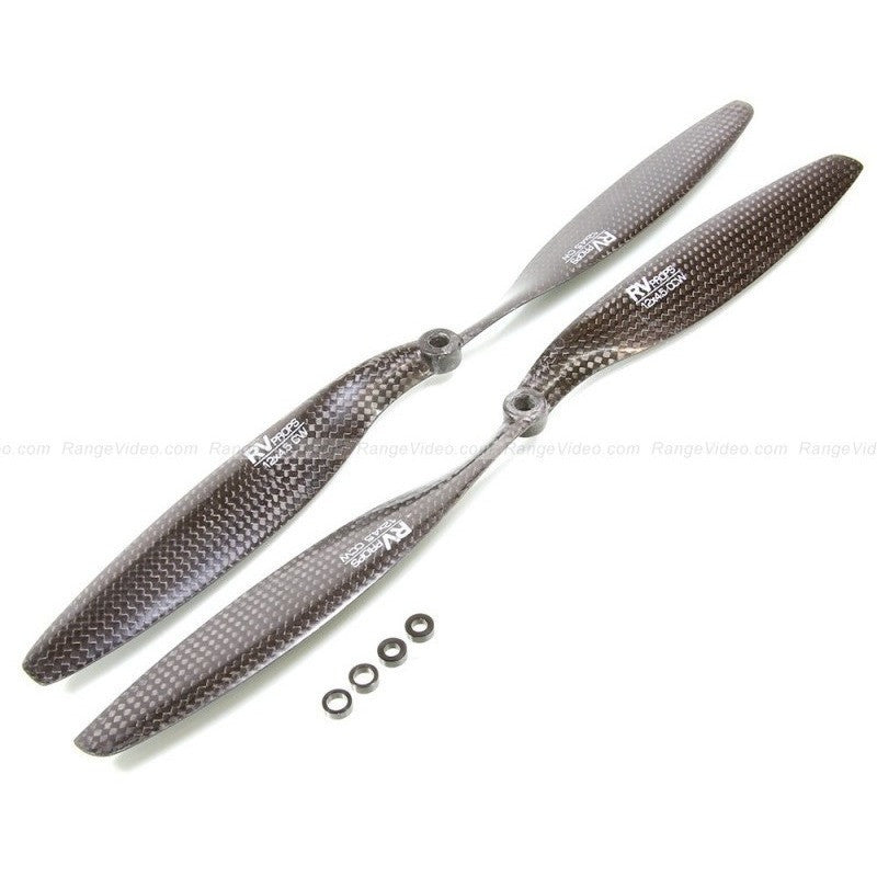 RVPROP 12 X 4.5 Slow Flyer Carbon Fiber Multirotor Propeller CW & CCW Propeller Set