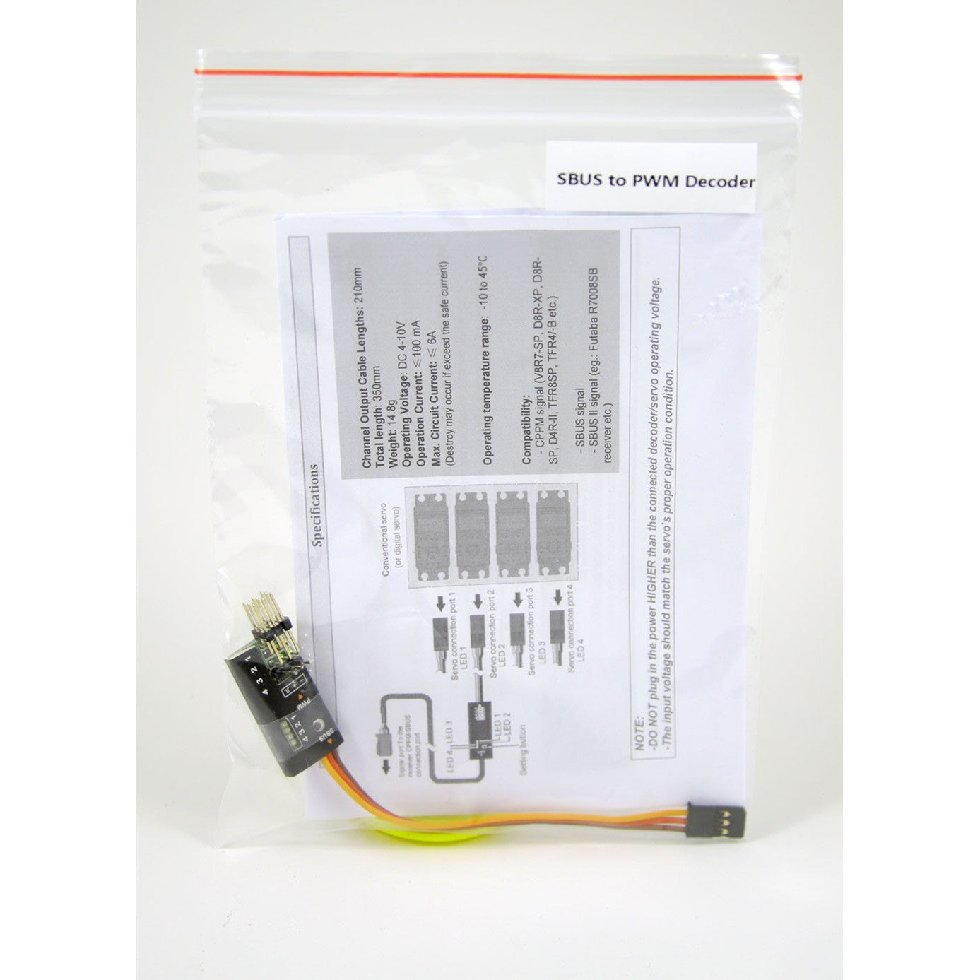FrSky 4-Channel S.BUS to PWM Decoder