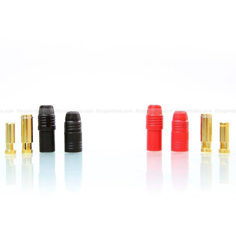 AN150 Anti Spark Self Insulating Bullet Connectors red+black (1 pair)