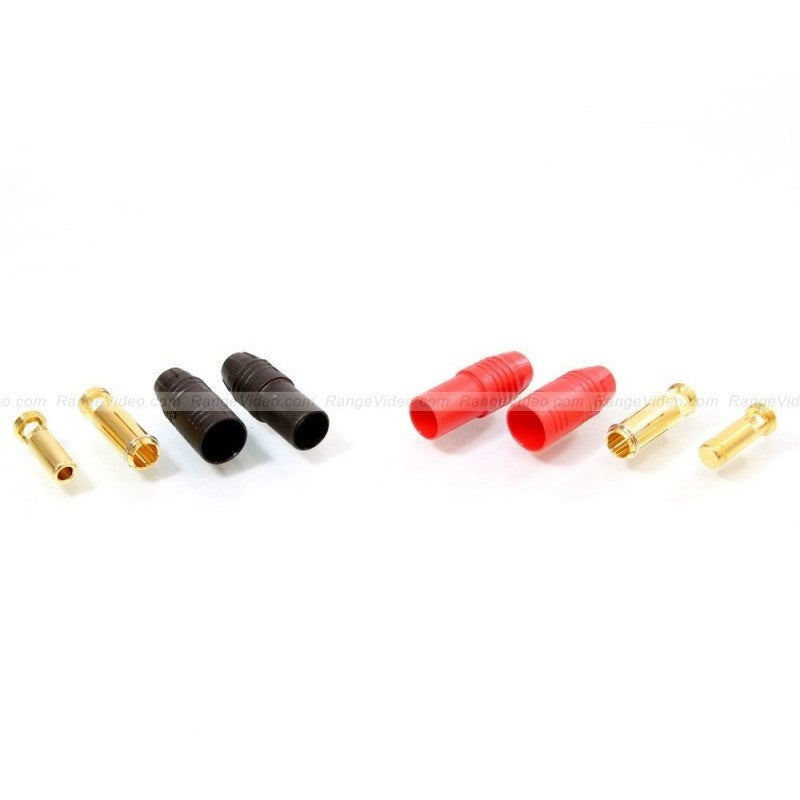 AN150 Anti Spark Self Insulating Bullet Connectors red+black (1 pair)