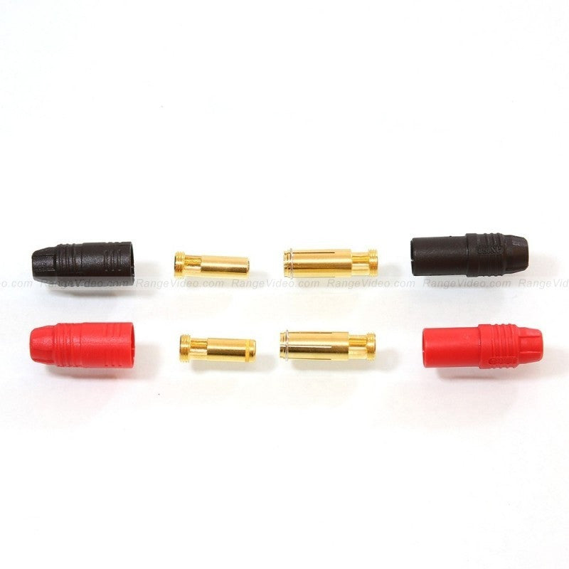 AN150 Anti Spark Self Insulating Bullet Connectors red+black (1 pair)