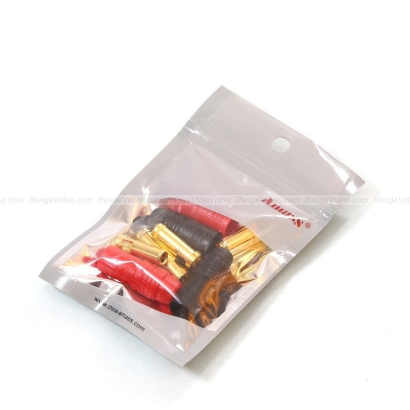 AN150 Anti Spark Self Insulating Bullet Connectors red+black (1 pair)