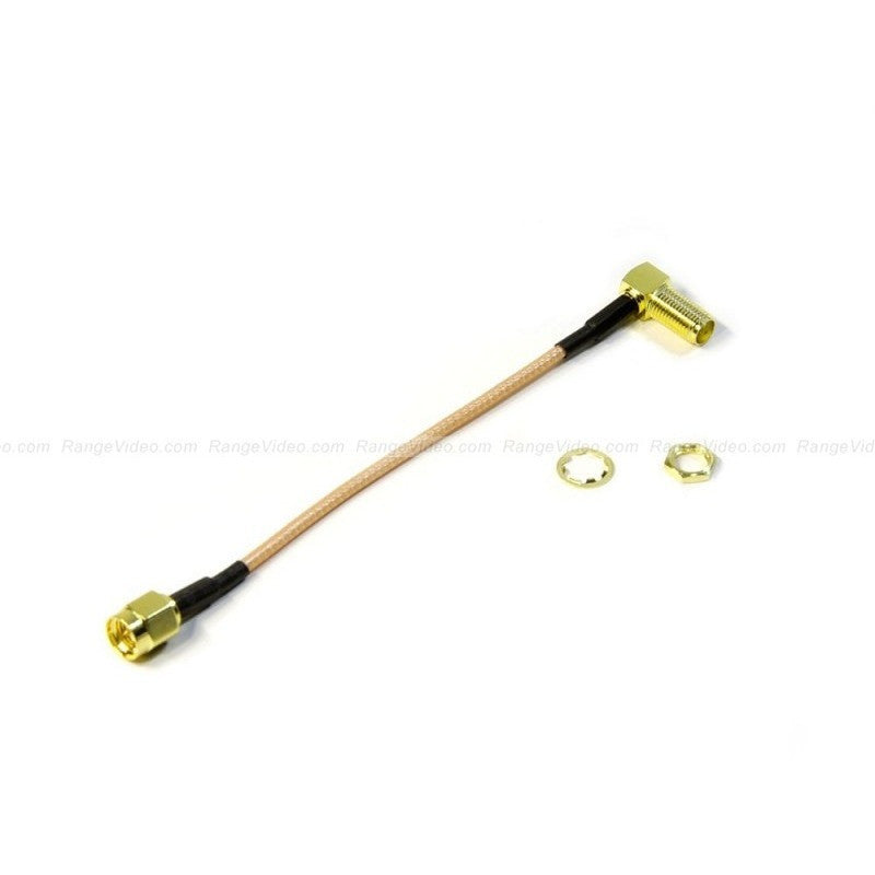 Pigtail wire SMA male right angle to SMA female