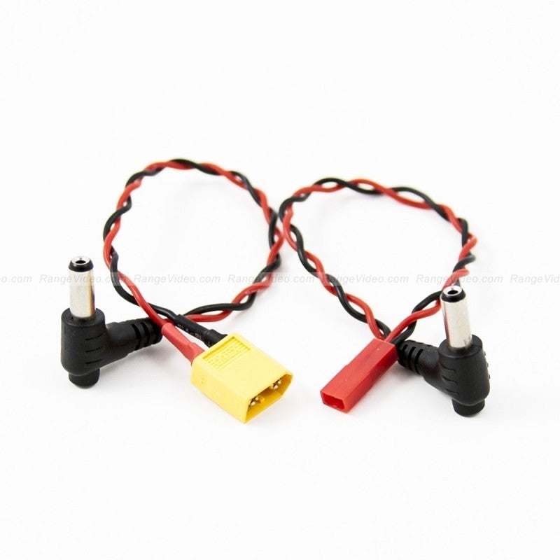 Battery adapter cables XT60 / JST to 2.1mm barrel (2 pack) 