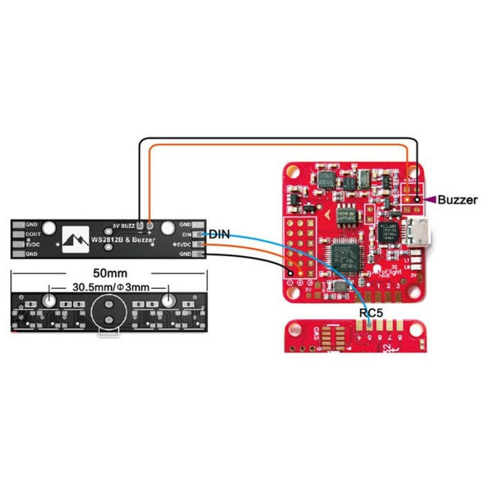 Matek Naze32 WS2812B LED with 5V Active Buzzer 
