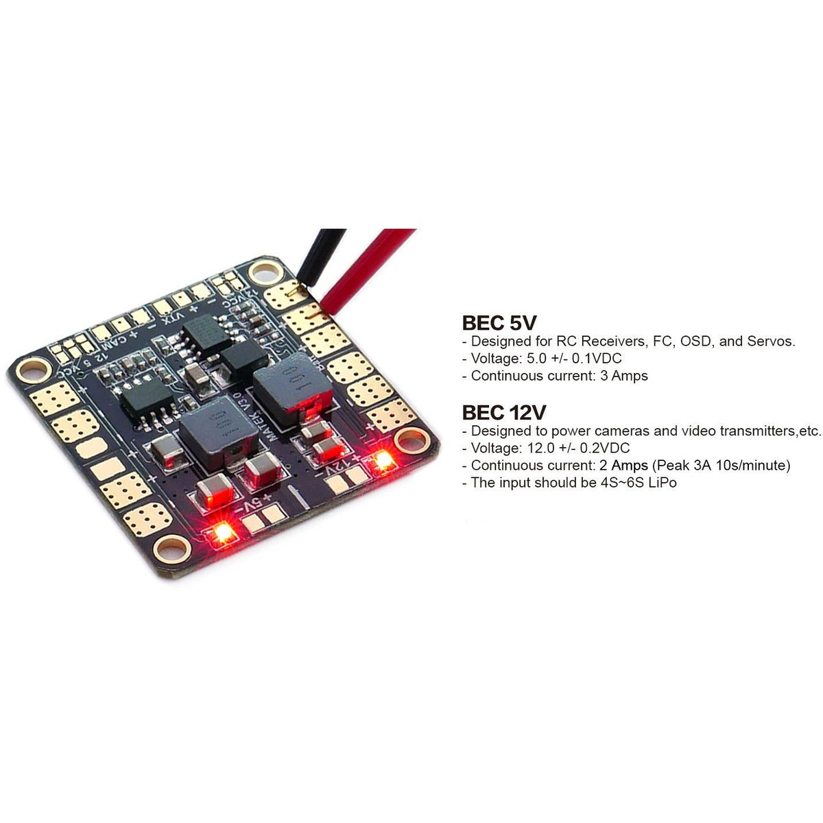 Matek Power Hub w/BEC 5V & 12V