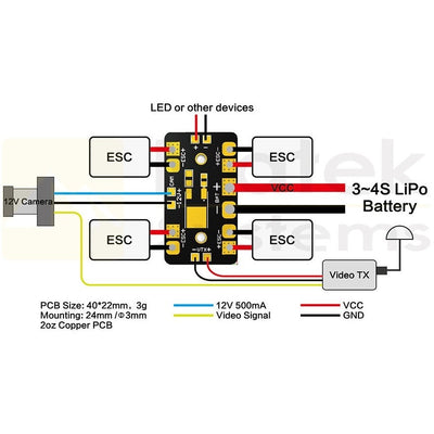 Matek Mini PDB & Linear Regulator 12V