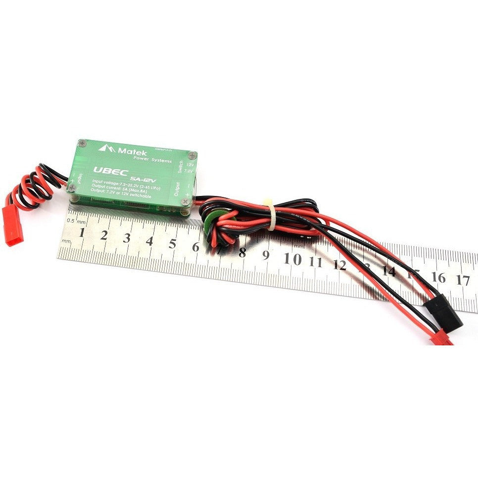 Matek UBEC for HV servo, Gimbal & Camera Systems, 5A-12V/7.2V