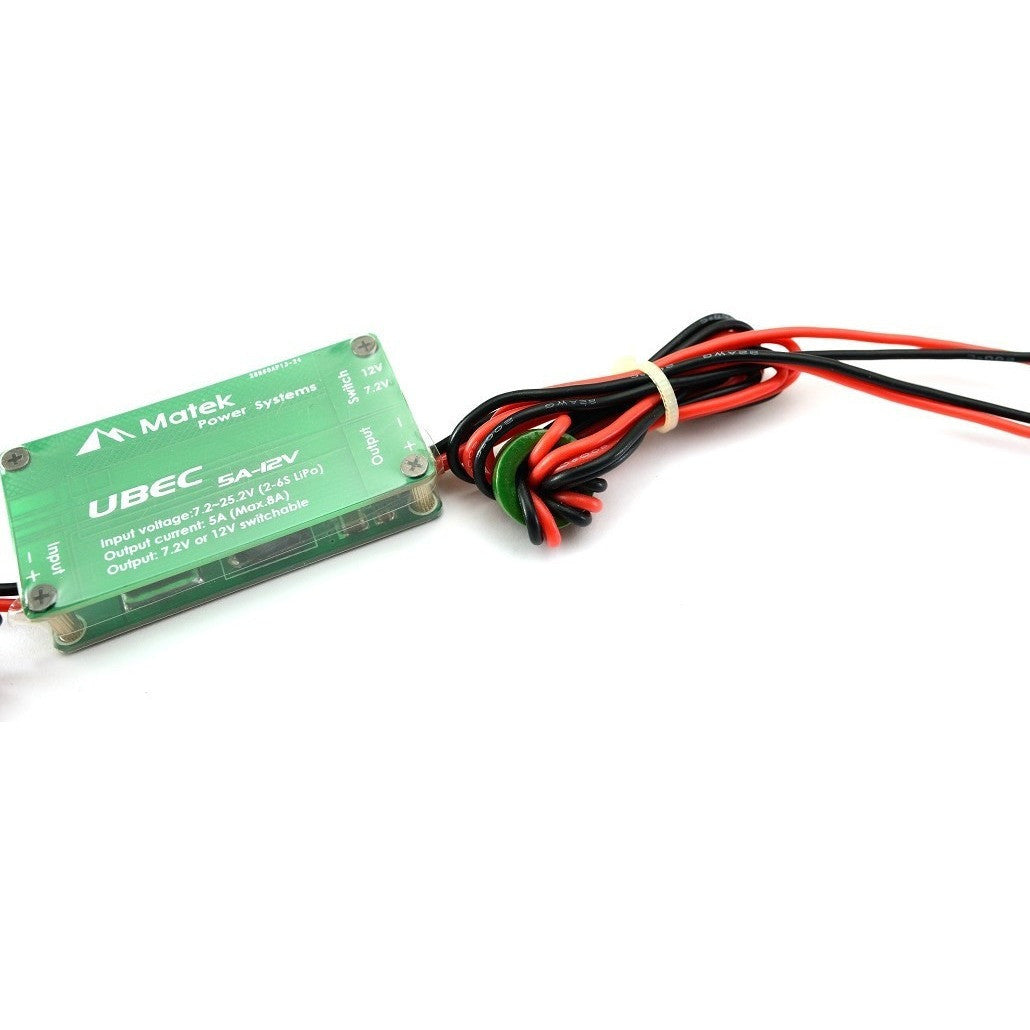 Matek UBEC for HV servo, Gimbal & Camera Systems, 5A-12V/7.2V